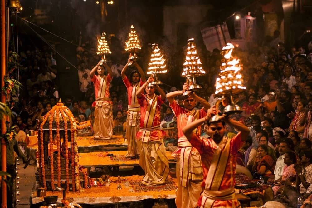 Participating in Ganga Aarti